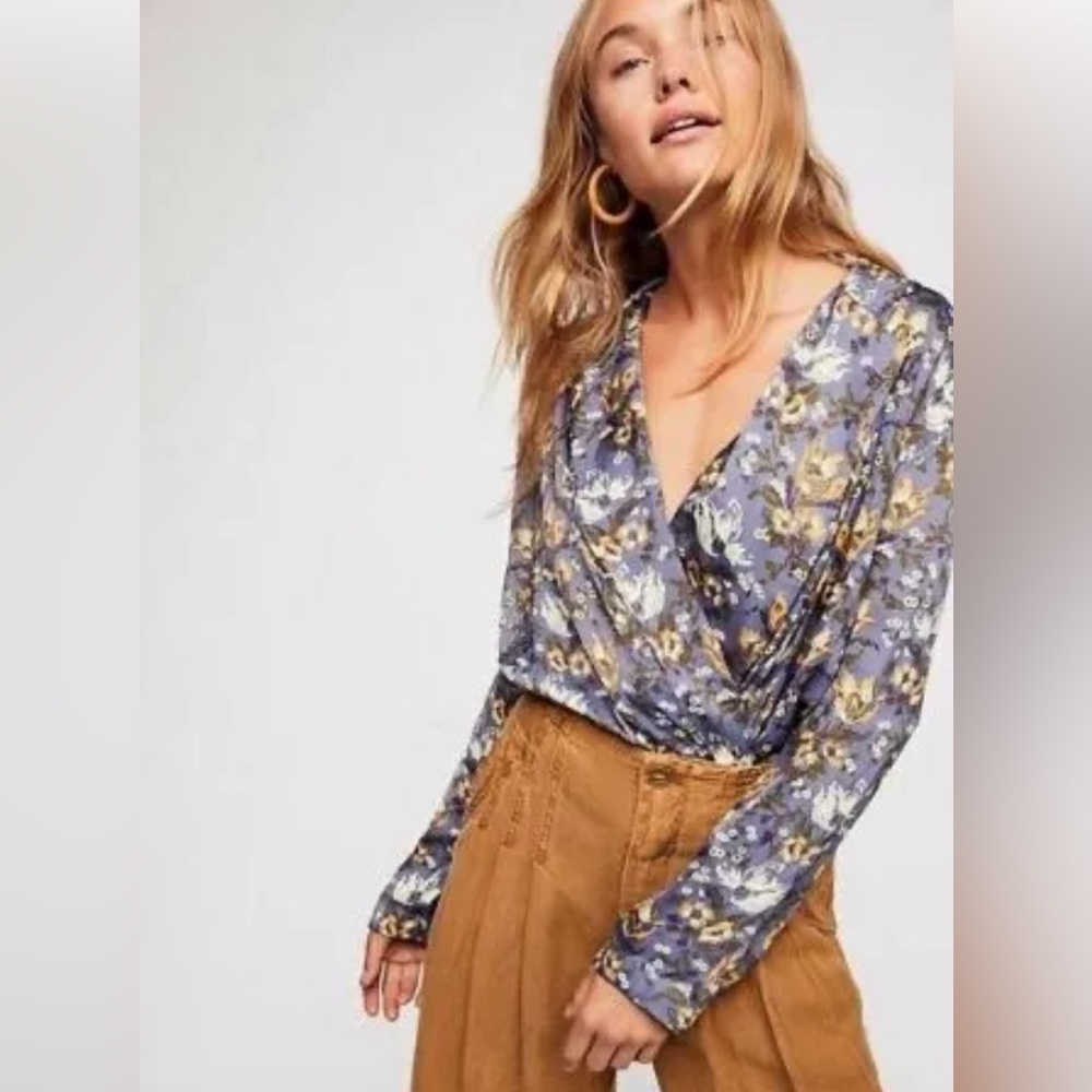 Free People Intimately Bodysuit Blue Elsa Wrap- Size Small